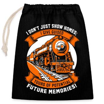 I don’t just show homes; I give guided tours of po - Closable cotton gift bag (25x30cm) - black - Front