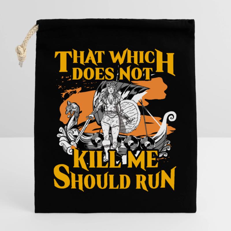 That which does not kill me should run Closable cotton gift bag (25x30cm)