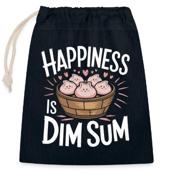 Dim sum lovers of Chinese cuisine and dumplings - Closable cotton gift bag (25x30cm) - navy - Front