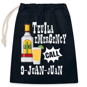 Tequila Notruf 9-Juan-Juan Party Spaß - Verschließbarer Geschenkbeutel aus Baumwolle (25x30cm) - Navy - Vorne