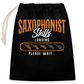Saxophone Saxophone Compétences Chargement - Sac cadeau en coton avec cordon (25 x 30 cm) - noir - Devant