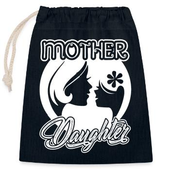 Mother's Day Mother And Daughter - Closable cotton gift bag (25x30cm) - navy - Front