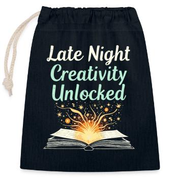 Functional sarcasm morning for night owls - Closable cotton gift bag (25x30cm) - navy - Front
