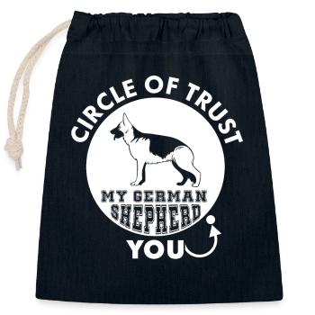 Circle Of Trust Deutscher Schäferhund - Verschließbarer Geschenkbeutel aus Baumwolle (25x30cm) - Navy - Vorne