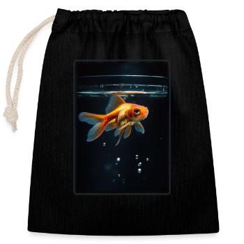 Goldfish Goldfish - Closable cotton gift bag (25x30cm) - black - Front