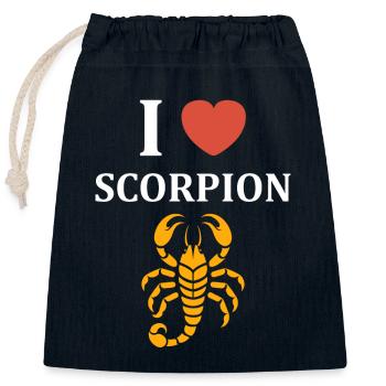 scorpion - Closable cotton gift bag (25x30cm) - navy - Front