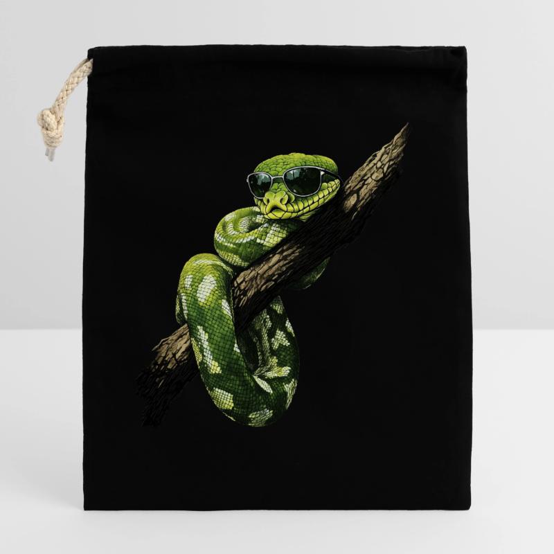 Green Tree Python Snakes Lover Terrarium Closable cotton gift bag (25x30cm)
