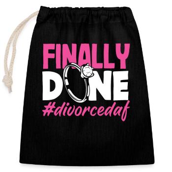 Finally Divorced Divorce - Closable cotton gift bag (25x30cm) - black - Front