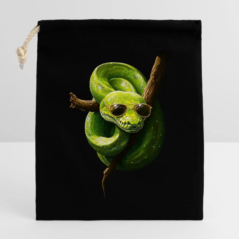 Green Tree Python Snakes Lover Terrarium Closable cotton gift bag (25x30cm)