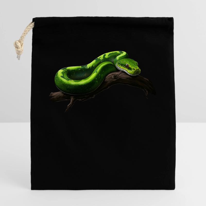 Green Tree Python Snakes Lover Terrarium Closable cotton gift bag (25x30cm)