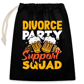 Divorce Partie Soutien Commandement Divorce - Sac cadeau en coton avec cordon (25 x 30 cm) - noir - Devant