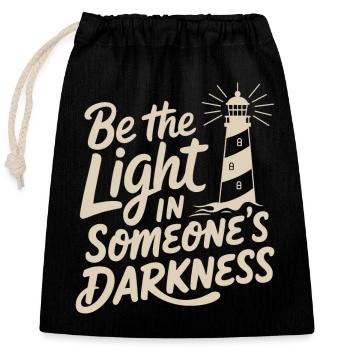 Lighthouse Motivational Saying - Positive Thinking - Closable cotton gift bag (25x30cm) - black - Front