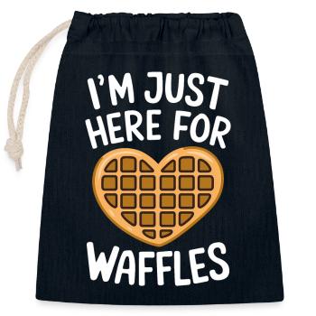 Waffles Saying Dessert Funny Waffles Gift - Closable cotton gift bag (25x30cm) - navy - Front