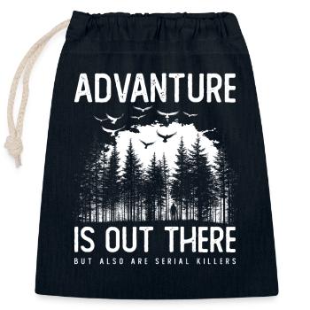 Crime Serial Killer True Crime Satire Hiking - Closable cotton gift bag (25x30cm) - navy - Front