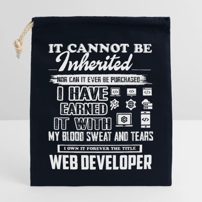 Web Developer Forever The Title Web Developer Closable cotton gift bag (25x30cm)