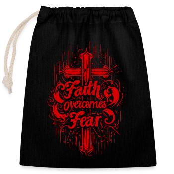 Foi sur la peur Verset biblique Verset biblique Jésus - Sac cadeau en coton avec cordon (25 x 30 cm) - noir - Devant