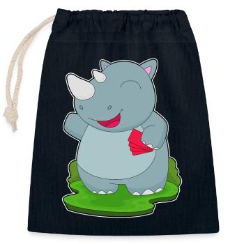Rhino Poker Cartes de poker - Sac cadeau en coton avec cordon (25 x 30 cm) - bleu marine - Devant