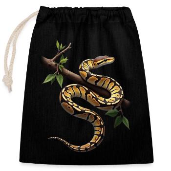 King Python Snakes Lover Terrarium Python - Closable cotton gift bag (25x30cm) - black - Front