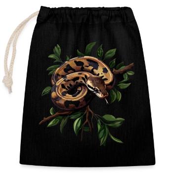 King Python Snakes Lover Terrarium Python - Closable cotton gift bag (25x30cm) - black - Front