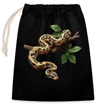 King Python Snakes Lover Terrarium Python - Closable cotton gift bag (25x30cm) - black - Front