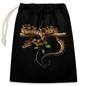 King Python Snakes Lover Terrarium Python - Closable cotton gift bag (25x30cm) - black - Front