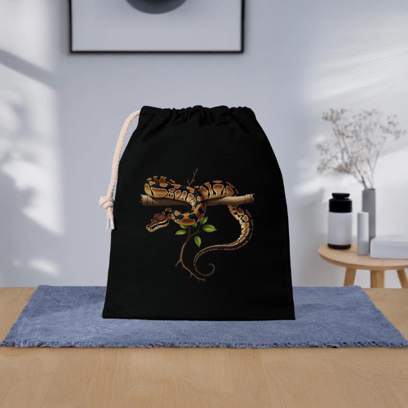 Roi Python Serpents Amoureux Terrarium Python Sac cadeau en coton avec cordon (25 x 30 cm)