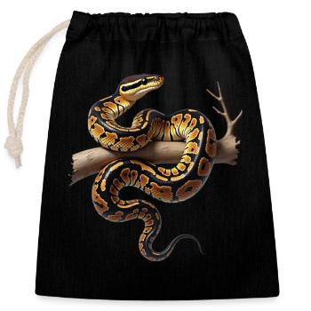 King Python Snakes Lover Terrarium Python - Closable cotton gift bag (25x30cm) - black - Front