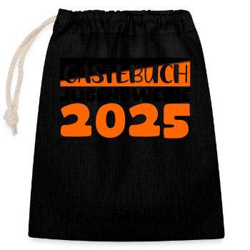 Jugendweihe 2025 Guestbook Gift Girls Boys - Closable cotton gift bag (25x30cm) - black - Front