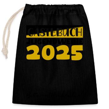 Jugendweihe 2025 Guestbook Gift Girls Boys - Closable cotton gift bag (25x30cm) - black - Front