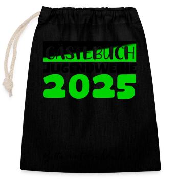 Jugendweihe 2025 Guestbook Gift Girls Boys - Closable cotton gift bag (25x30cm) - black - Front