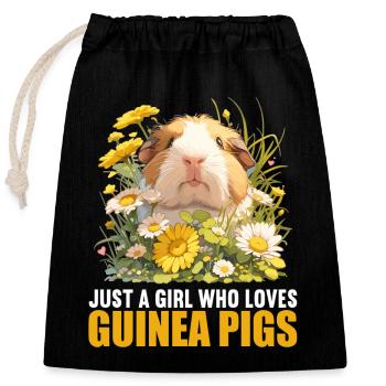 guinea pigs - Closable cotton gift bag (25x30cm) - black - Front