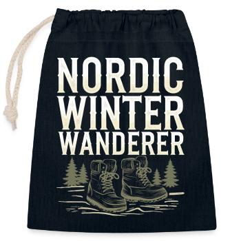 Skandinavische Ästhetik, Nordischer - Verschließbarer Geschenkbeutel aus Baumwolle (25x30cm) - Navy - Vorne