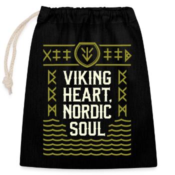 Scandinavian aesthetics, Nordic - Closable cotton gift bag (25x30cm) - black - Front