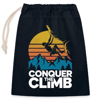 Conquer The Climb - Verschließbarer Geschenkbeutel aus Baumwolle (25x30cm) - Navy - Vorne