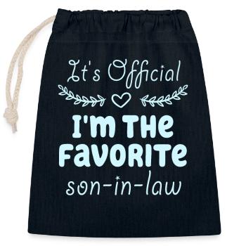 It's Official Favorite Son-In-Law - Closable cotton gift bag (25x30cm) - navy - Front