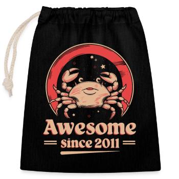 Cancer Zodiac Birthday Since 2011 Great - Closable cotton gift bag (25x30cm) - black - Front