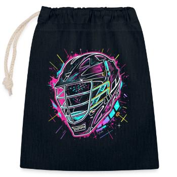 Lacrosse Helmet Steamwave - Closable cotton gift bag (25x30cm) - navy - Front