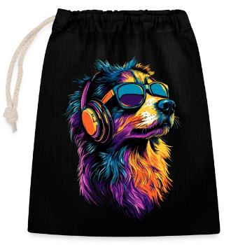 Australian Shepherd Dog Lover Cute Aussie - Closable cotton gift bag (25x30cm) - black - Front