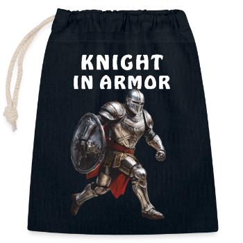 KNIGHT IN ARMOR - Verschließbarer Geschenkbeutel aus Baumwolle (25x30cm) - Navy - Vorne