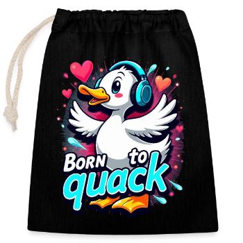 Farm animal duck enthusiasts backyard ducks - Closable cotton gift bag (25x30cm) - black - Front