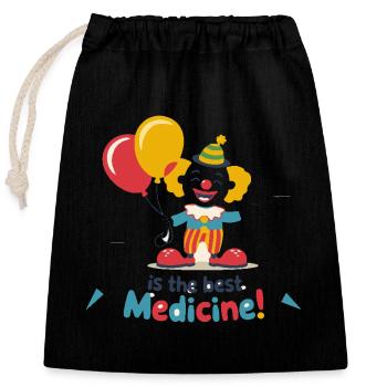 CLOWNS - Closable cotton gift bag (25x30cm) - black - Front
