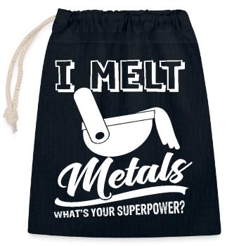 Blacksmith I Melt Metals - Closable cotton gift bag (25x30cm) - navy - Front