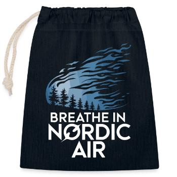 Scandinavian Aesthetics, Nordic - Closable cotton gift bag (25x30cm) - navy - Front