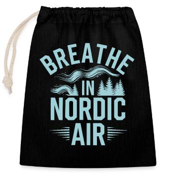 Scandinavian Aesthetics, Nordic - Closable cotton gift bag (25x30cm) - black - Front
