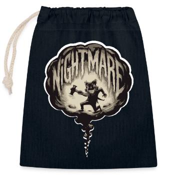 NACHT-MARE - Verschließbarer Geschenkbeutel aus Baumwolle (25x30cm) - Navy - Vorne