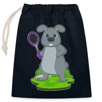 Rabbit Tennis Rackets - Closable cotton gift bag (25x30cm) - navy - Front
