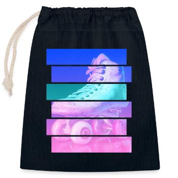 Rollschuh - Verschließbarer Geschenkbeutel aus Baumwolle (25x30cm) - Navy - Vorne