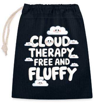 Cloudy view, Relaxing sky, Dreamy - Closable cotton gift bag (25x30cm) - navy - Front