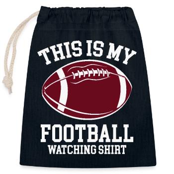 Football américain - Sac cadeau en coton avec cordon (25 x 30 cm) - bleu marine - Devant