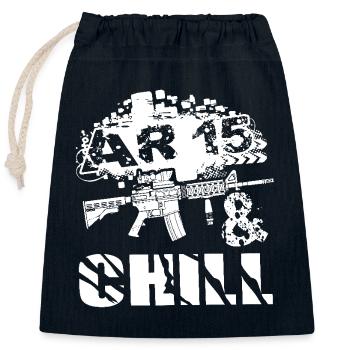 AR 15 Chill - Closable cotton gift bag (25x30cm) - navy - Front